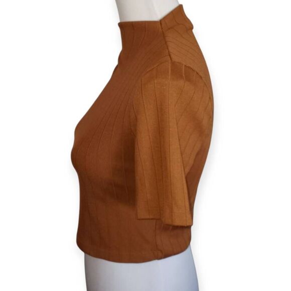 FOREVER 21 BROWN CROP TOP SZ.L EUC - Picture 3 of 5